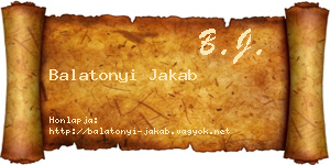 Balatonyi Jakab névjegykártya